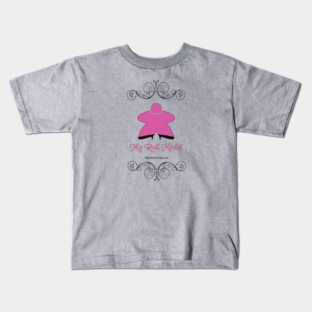 Roll Model, pink, light Kids T-Shirt by MeeplesGottaMeep